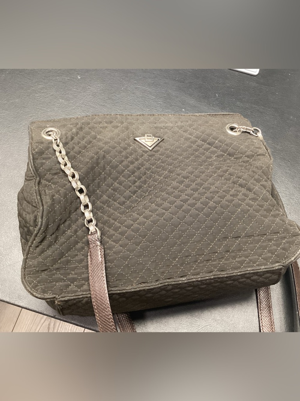 Bottega Veneta Handbag  Shoulder bag Y2K Vintage Authentic Dark Brown Quilted